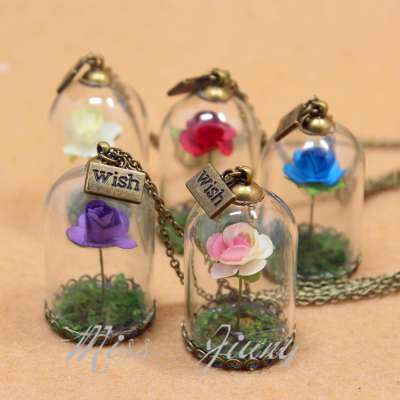 custom glass bottle necklace for wedding souvenir invitations